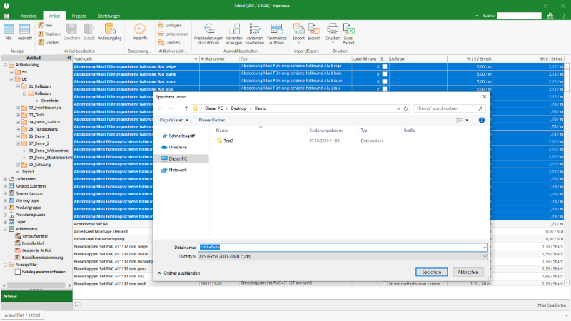 Speichern Dialog für die Excel Datei