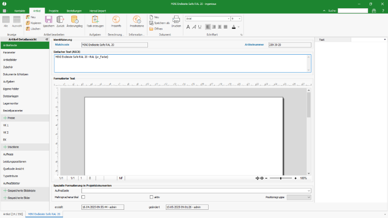 Artikeltext mit Printvariable