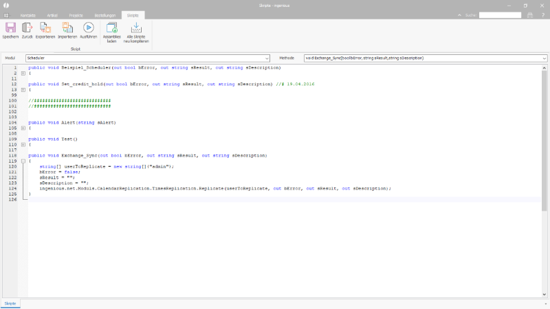 Schedulerskript zur Kalendersynchronisation