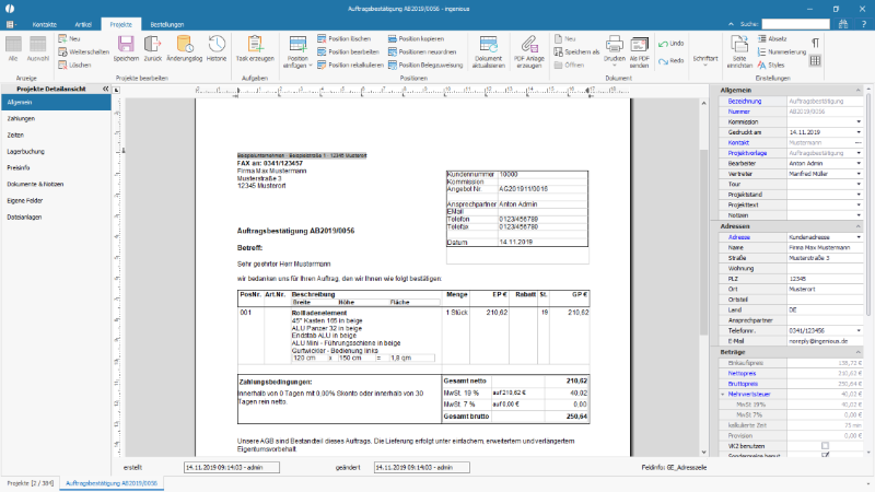 Weitergeschaltenes Projektdokument