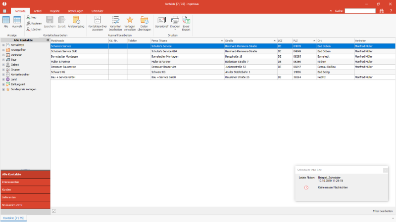 Alert Box des Schedulers auf dem ausführenden Client