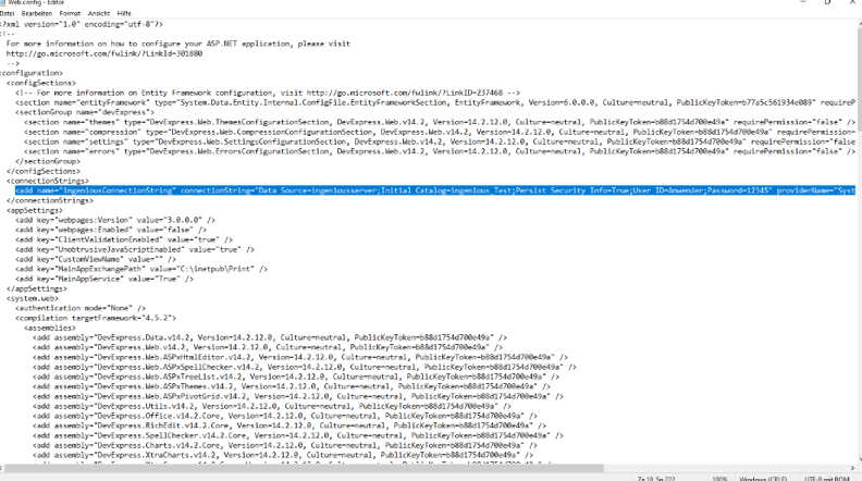 Web.config bearbeiten