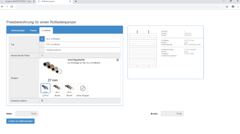 Radio-Buttons, Picture-Slider, Tooltips,... im Produktkonfigurator
